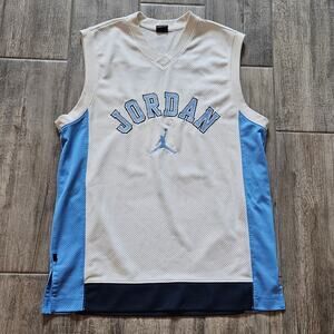 Vintage Air Jordan UNC Jersey Men’s M Blue White Mesh Tar Heels Retro Basketball